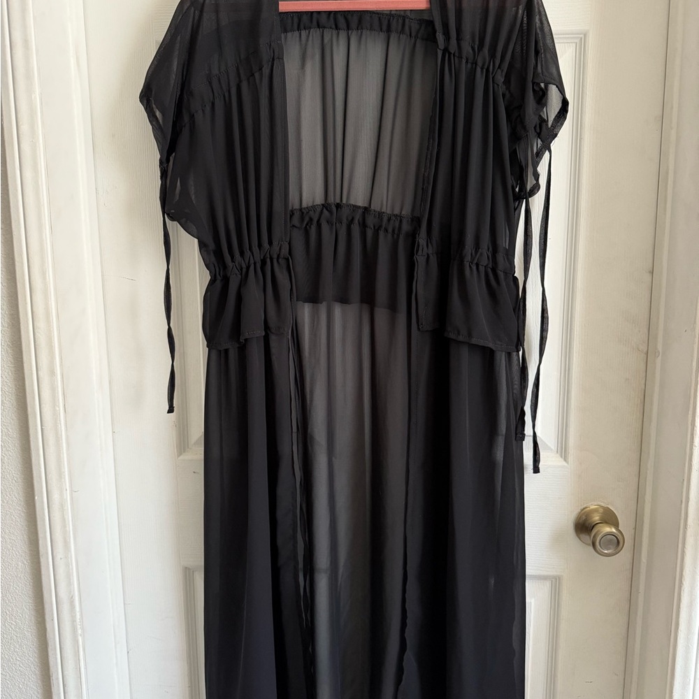 Elegant Black Sheer Cover-Up